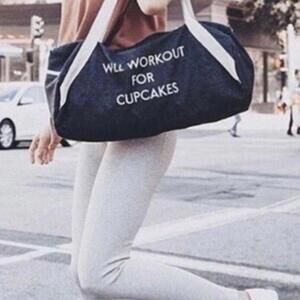 Private Party Navy Cotton Denim Gym Bag Weekender Brand NEW